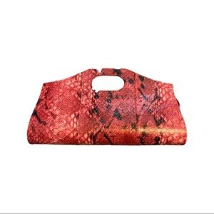 Red Faux Skin Clutch bag
